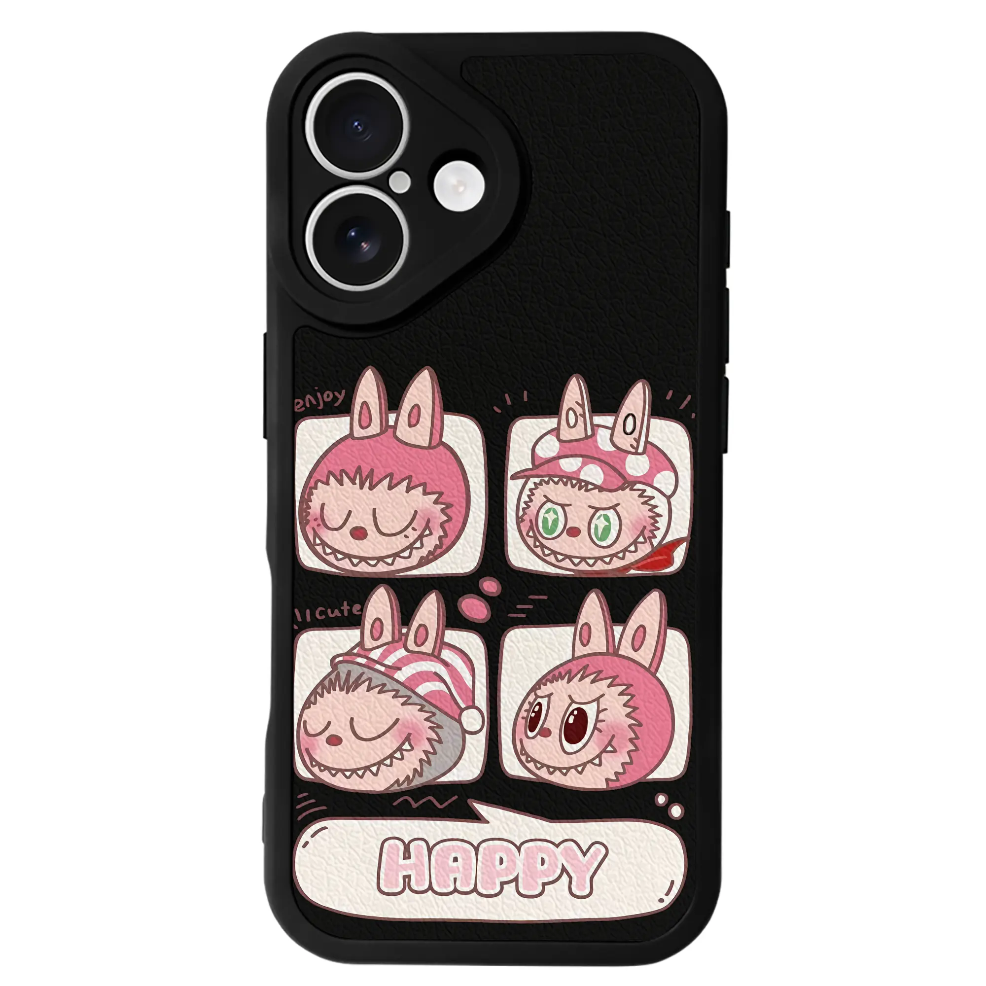 ラブブ グッズ ラブブ - IPhone 16シリーズ対応 ・ シリコンスマホケース ・ レザー調 ・ 高精度フィット ・ 耐衝撃 ・ ワイヤレス充電対応 ・ 精密カット